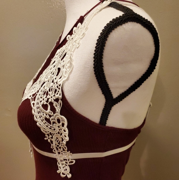 Romantic Lace Detail Ribbed Top – Vintage Cottagecore Aesthetic | Designer Inspi - Picture 5 of 8